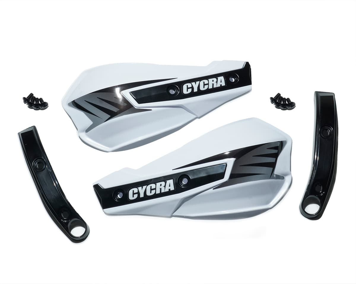 Cycra Vortex Handshields W/Abrasion Guards - White