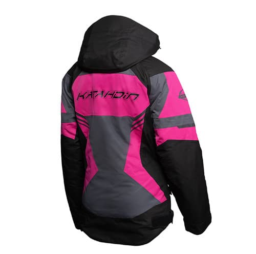 KATAHDIN GEAR DAGGER JACKET WOMENS, BLACK/GREY/PINK - SMALL