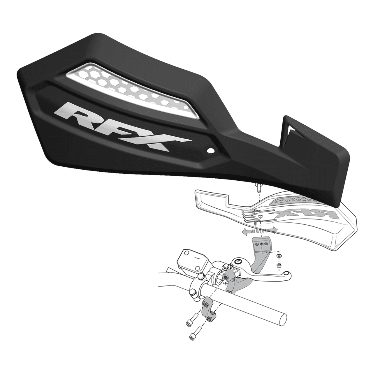 RFX Race Series Handguard Black Inc Mount Kit
