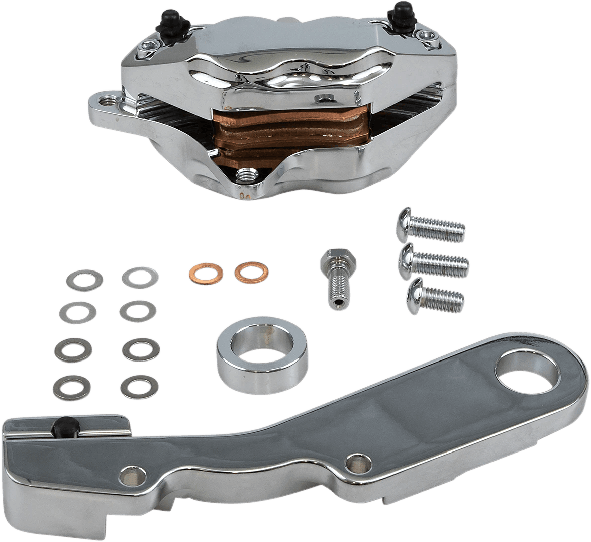 4 PIST REAR CALIPER KIT CHROME 25MM FLT 08-UP