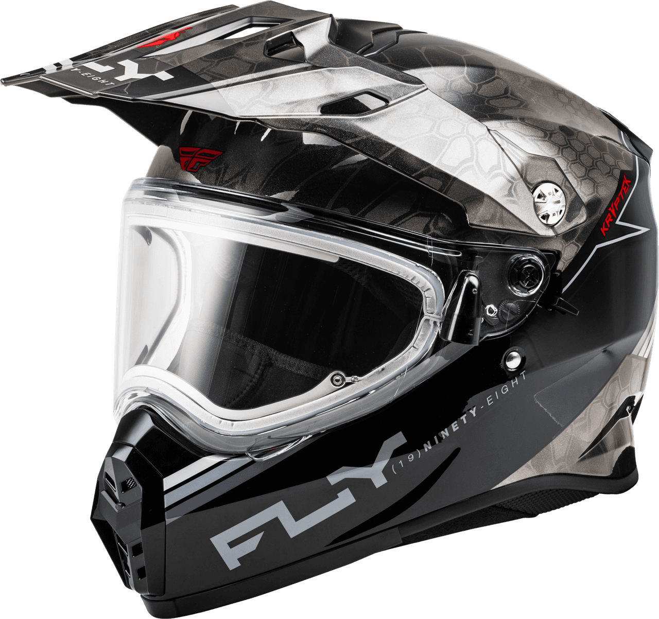 Fly Racing Trekker Cw Conceal Helmet Electric Shield Black/Grey/White 2X