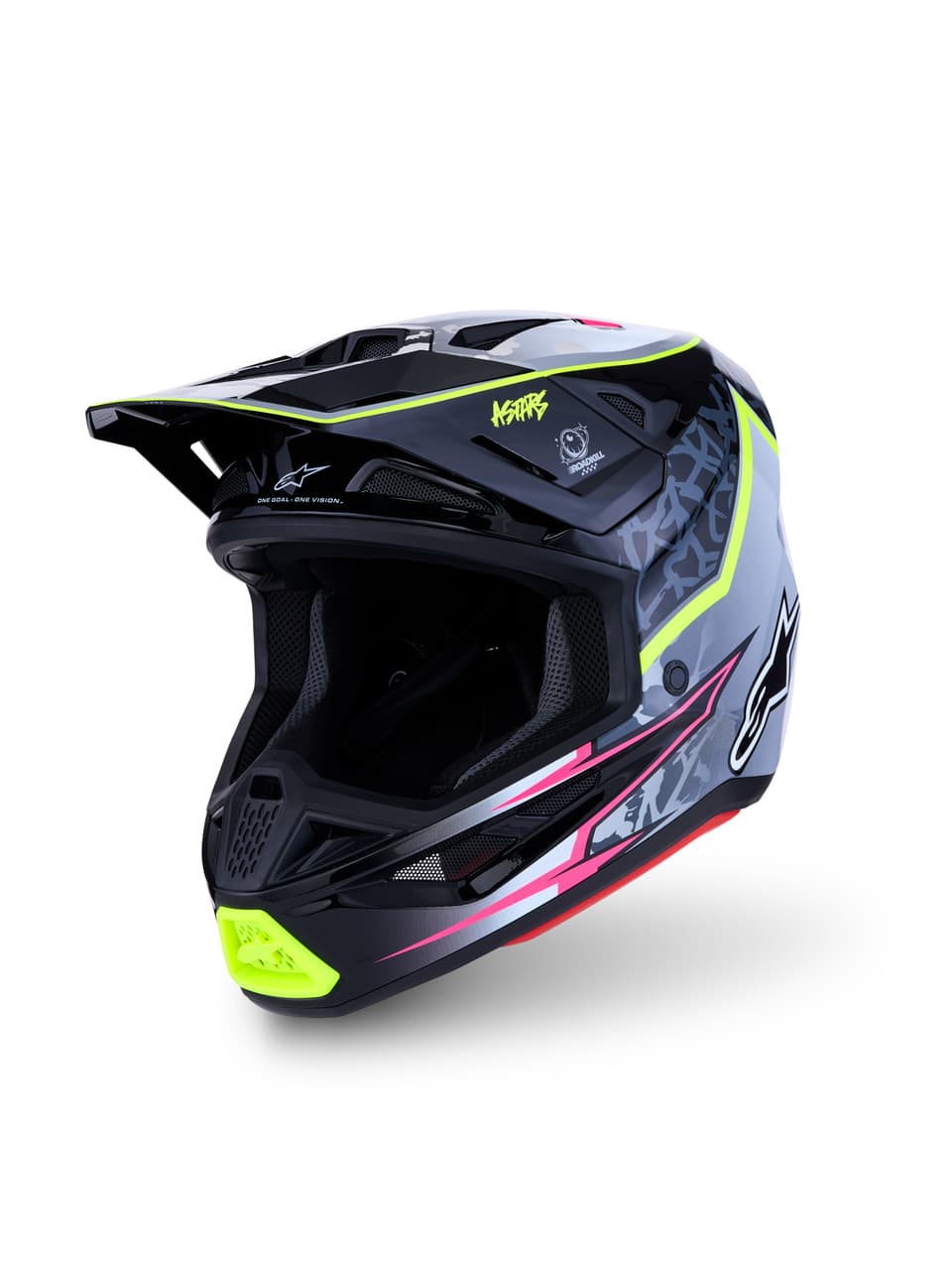Alpinestars S-M7 Blaster Helmet ECE06/DOT Black/Grey/Wh/Yllw Fluo Glsy XL