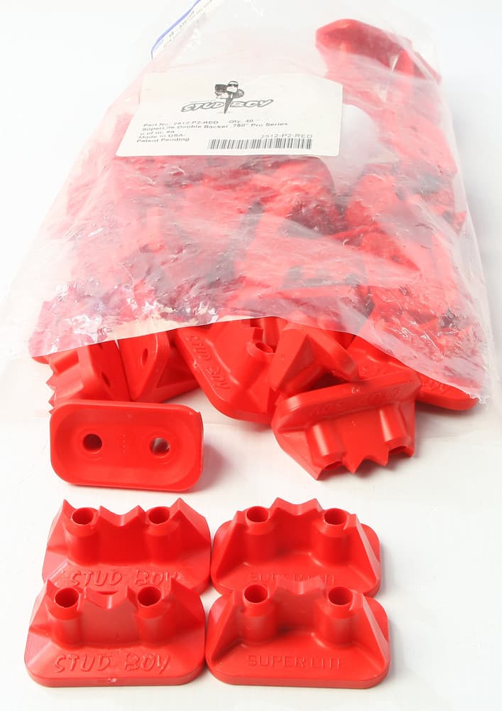 Stud Boy Super-Lite Pro Series Double Backers 0.75" 48/Pack Red