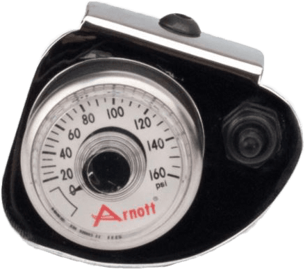 Arnott Pressure Gauge & Bracket W/Toggle Switch Chrome