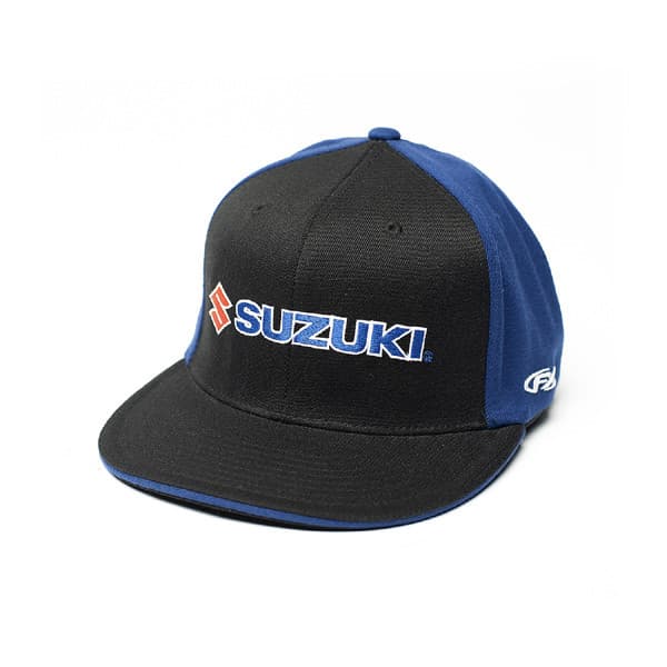 FACTORY EFFEX SUZUKI TEAM FLEX-STYLE HAT / BLACK-BLUE (S/M)
