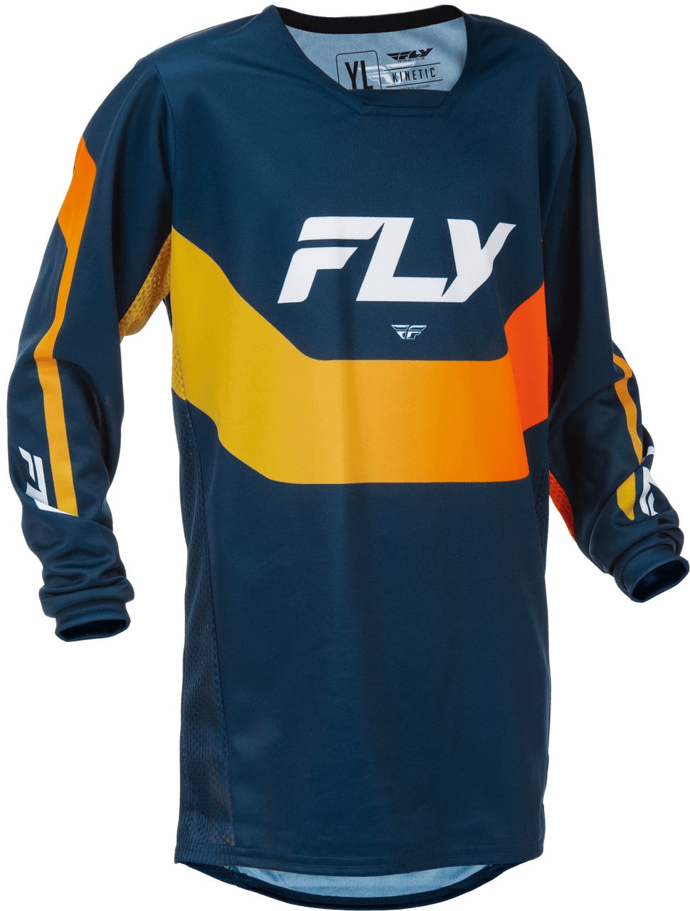Fly Racing Youth Kinetic Jersey Navy/Orange YXL