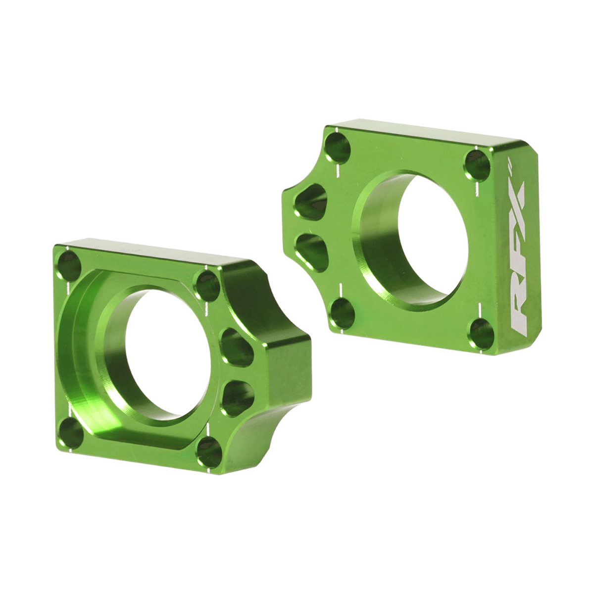 RFX Rear Axle Blocks Green Kawasaki