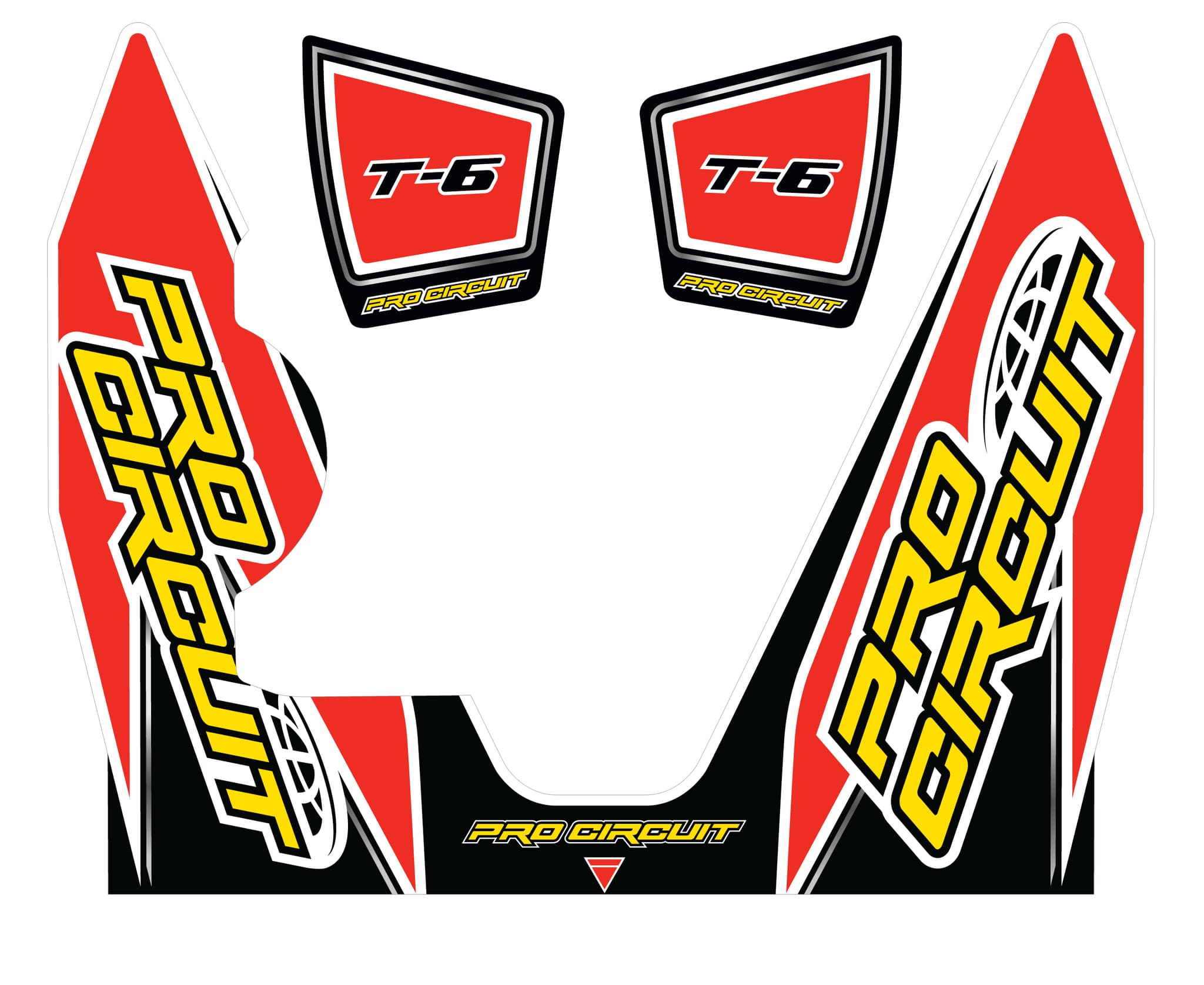 Pro Circuit T-6 Wrap/End Cap Decal YZ450F Replacement Muffler Stickers