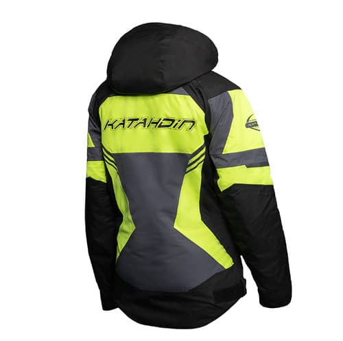 KATAHDIN GEAR DAGGER JACKET WOMENS, BLACK/GREY/HI-VIZ - SMALL