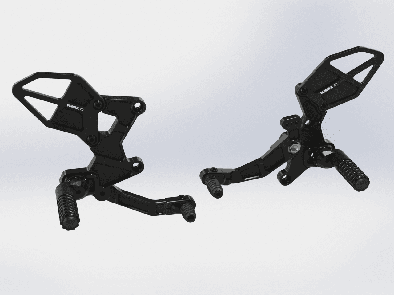 Vortex Rear Set Complete Black Kawasaki