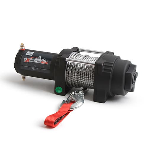 EXPEDITION WINCH 3500LB 4-BOLT STEEL CABLE W ROLLER FAIRLEAD