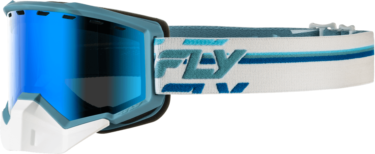 Fly Racing Focus Snow Goggle Whte/Blue W/Blue Mirror/Blue Lens