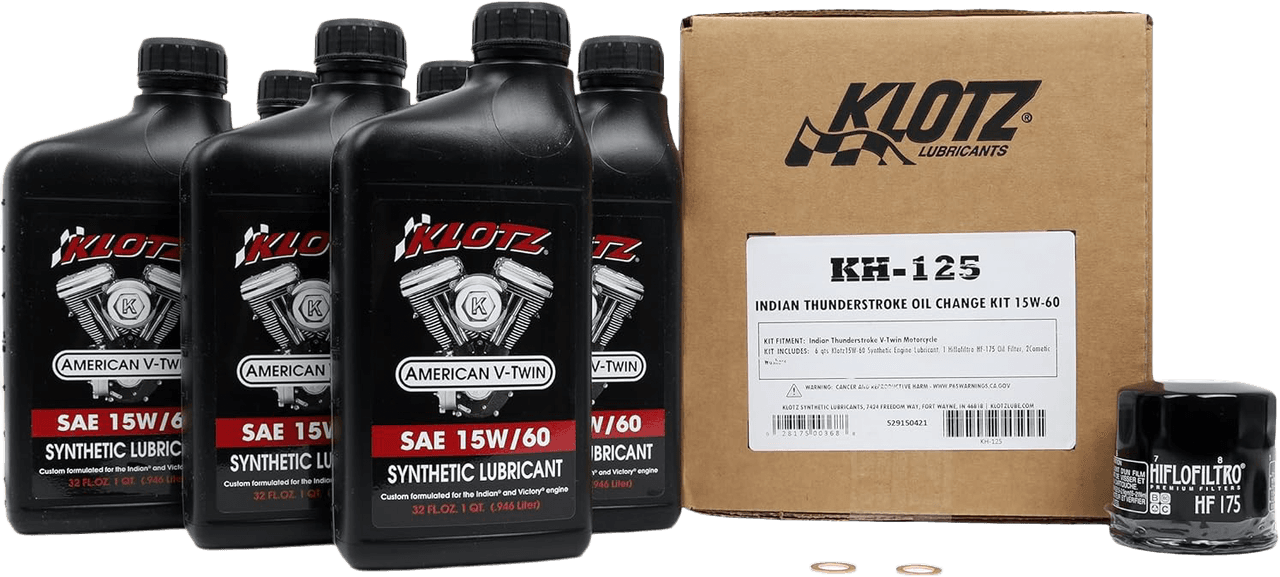 Klotz Indian Thunderstroke 6QT Synthetic Oil Change Kit