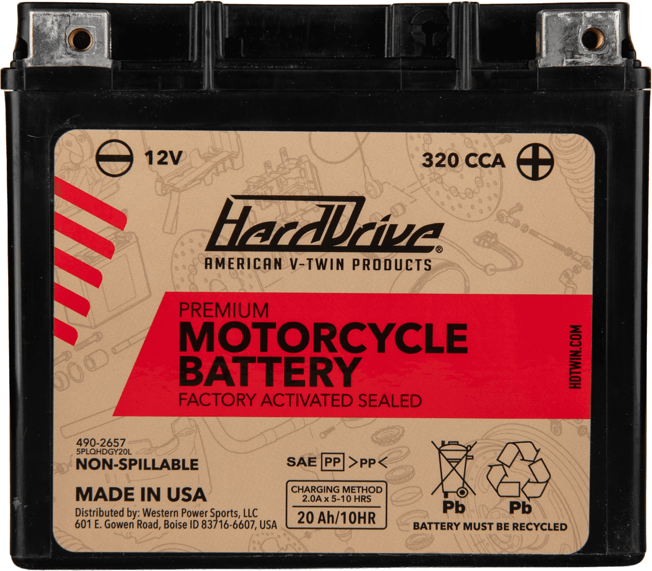 HardDrive Premium Battery GYZ20HL / YTX20HL Cca 320