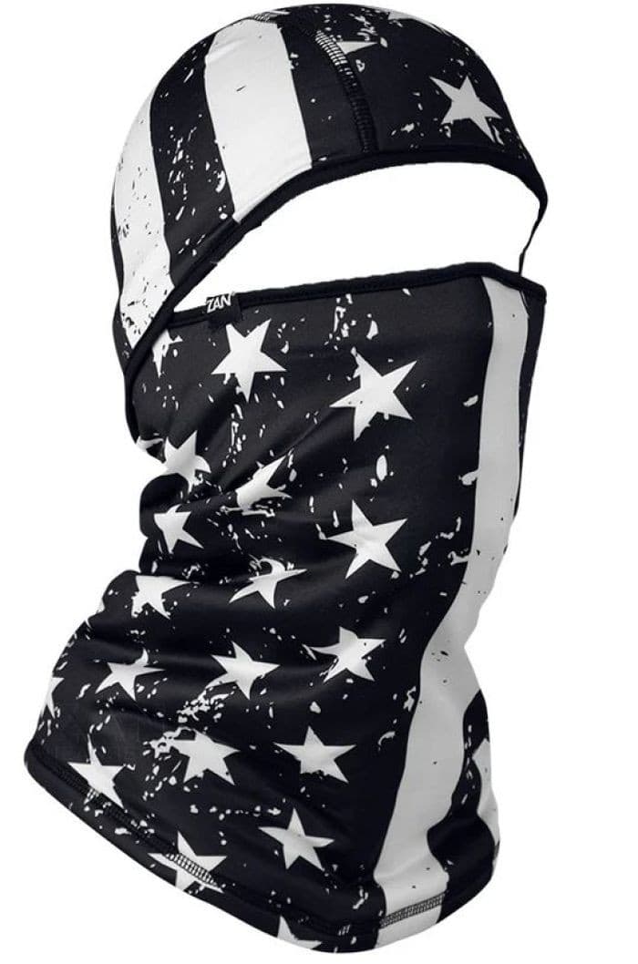 ZAN CONVERTIBLE BALACLAVA SPORTFLEX UPF50+ BLACK & WHITE FLAG