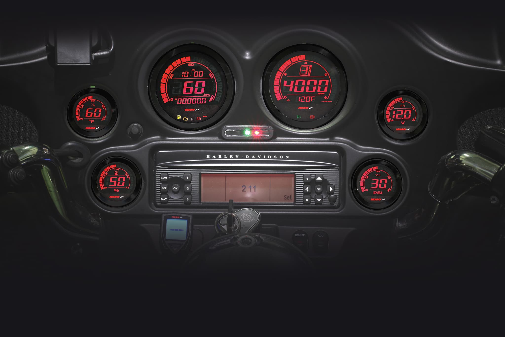 Koso HD-02 Series Gauge Kit Black Bezel Oil Temp