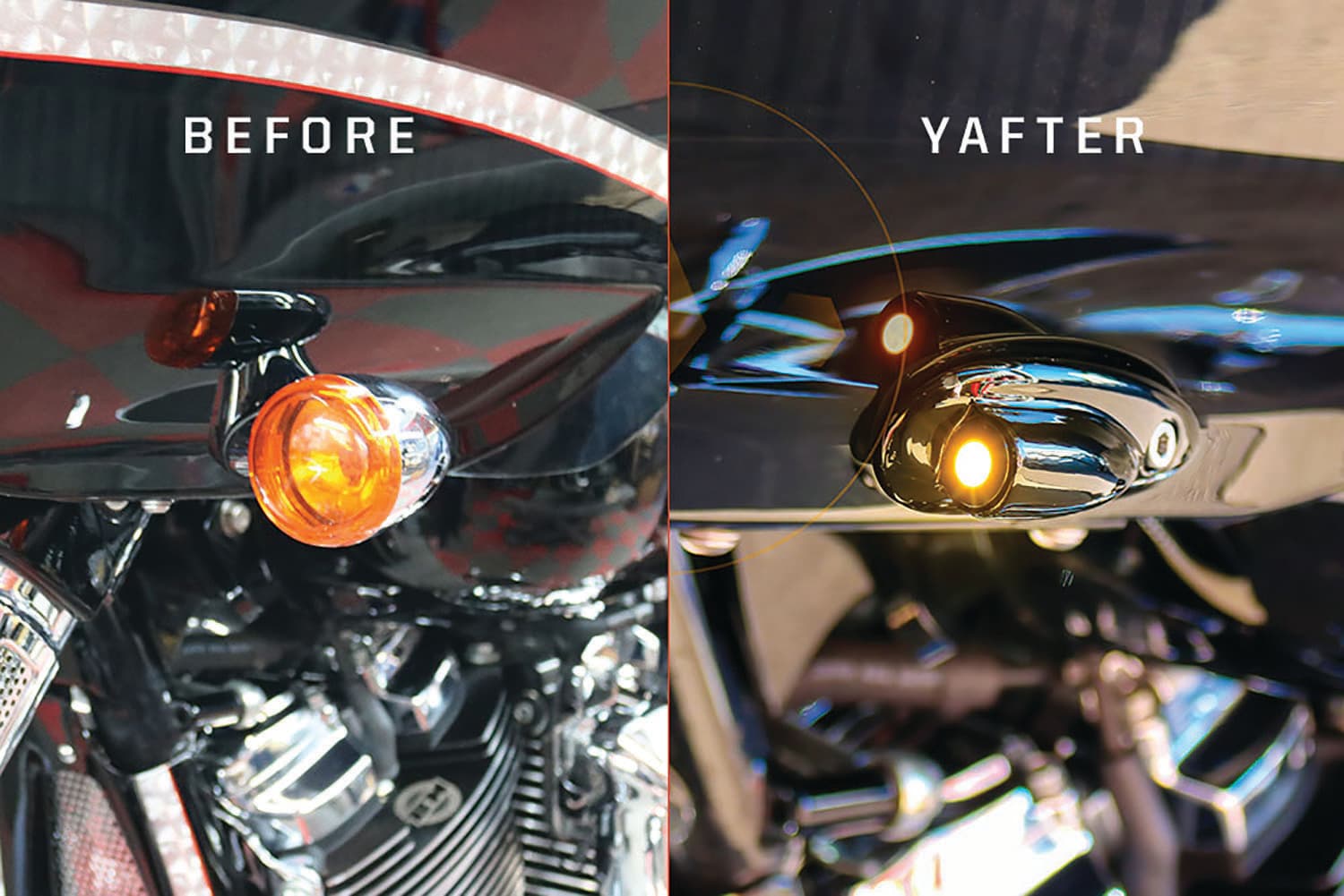 Baggernation Lightning Bullet Kit Chrome Running Light Fltr