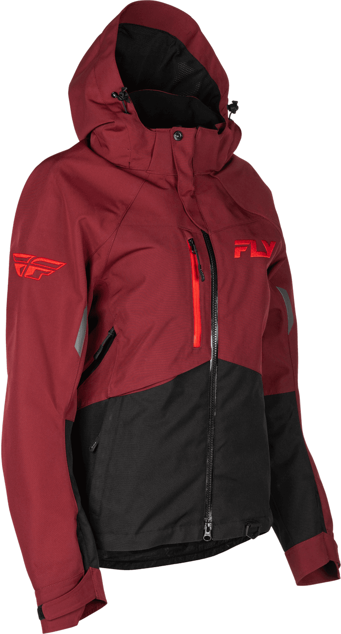 Fly Racing Women'S Carbon Jacket Merlot/Red MD