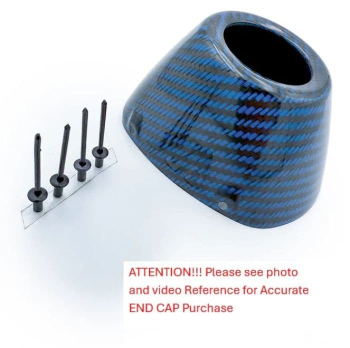 FMF BLUE RCT EXTERNAL CARBON REPLACEMENT END CAP KIT
