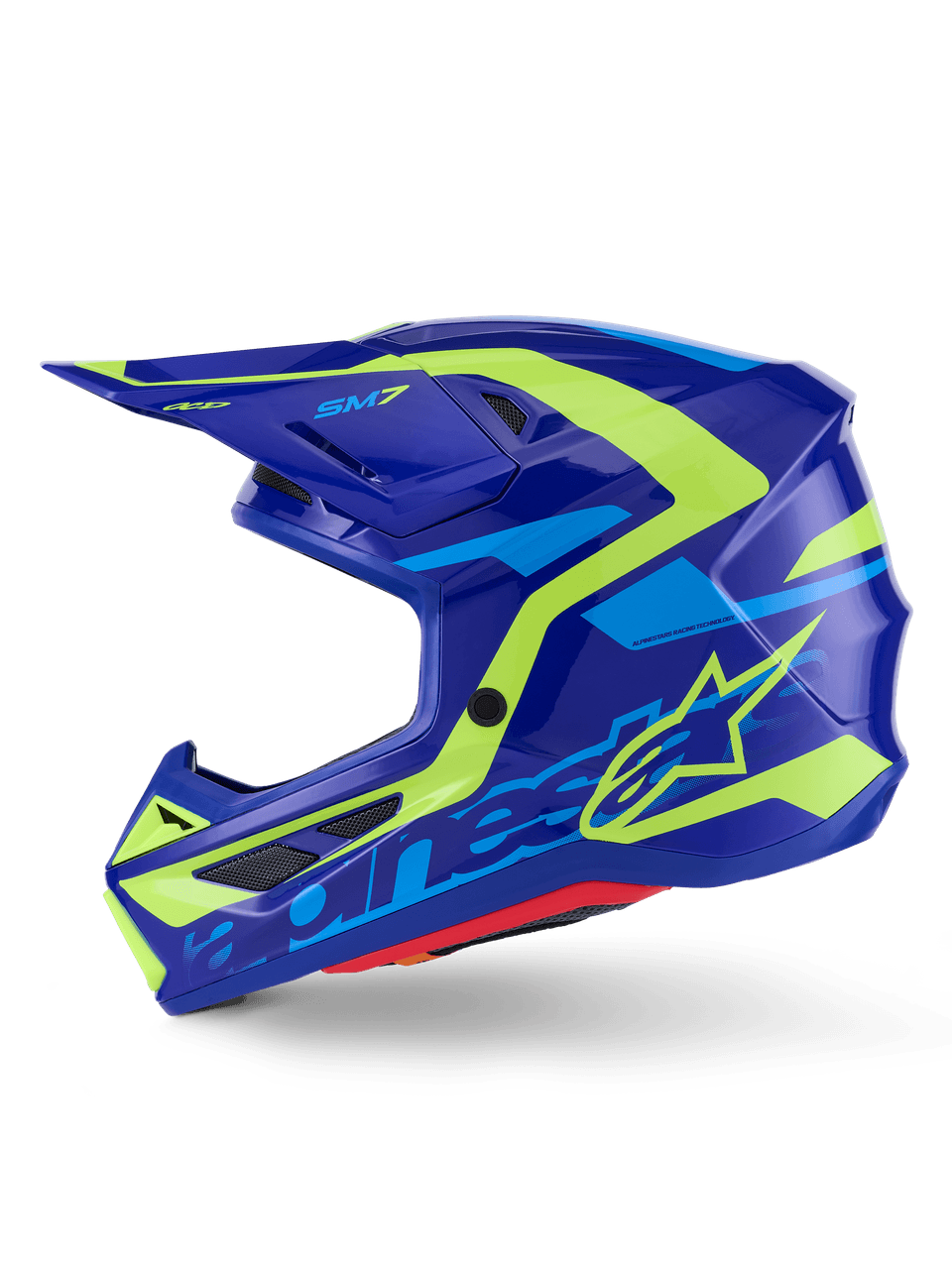 Alpinestars SM7 Deed Helmet Blue/Yellow Fluo Glossy XL