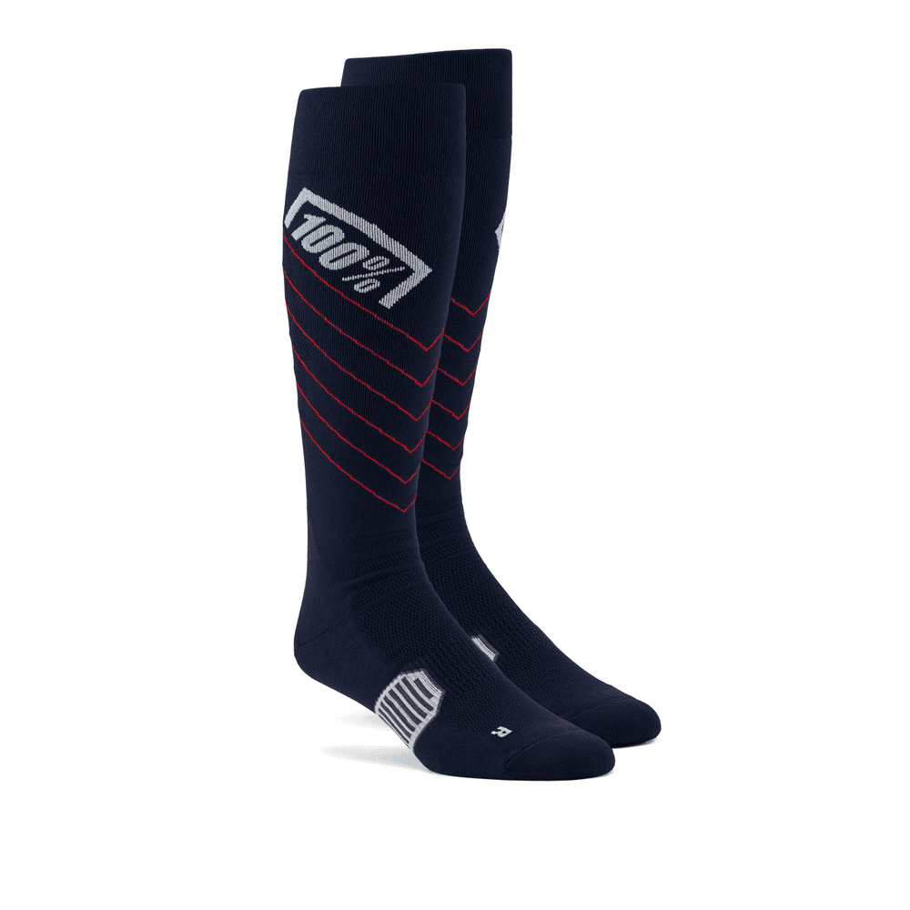 100-PERCENT Hi Side Thin MX Socks Navy SM/MD