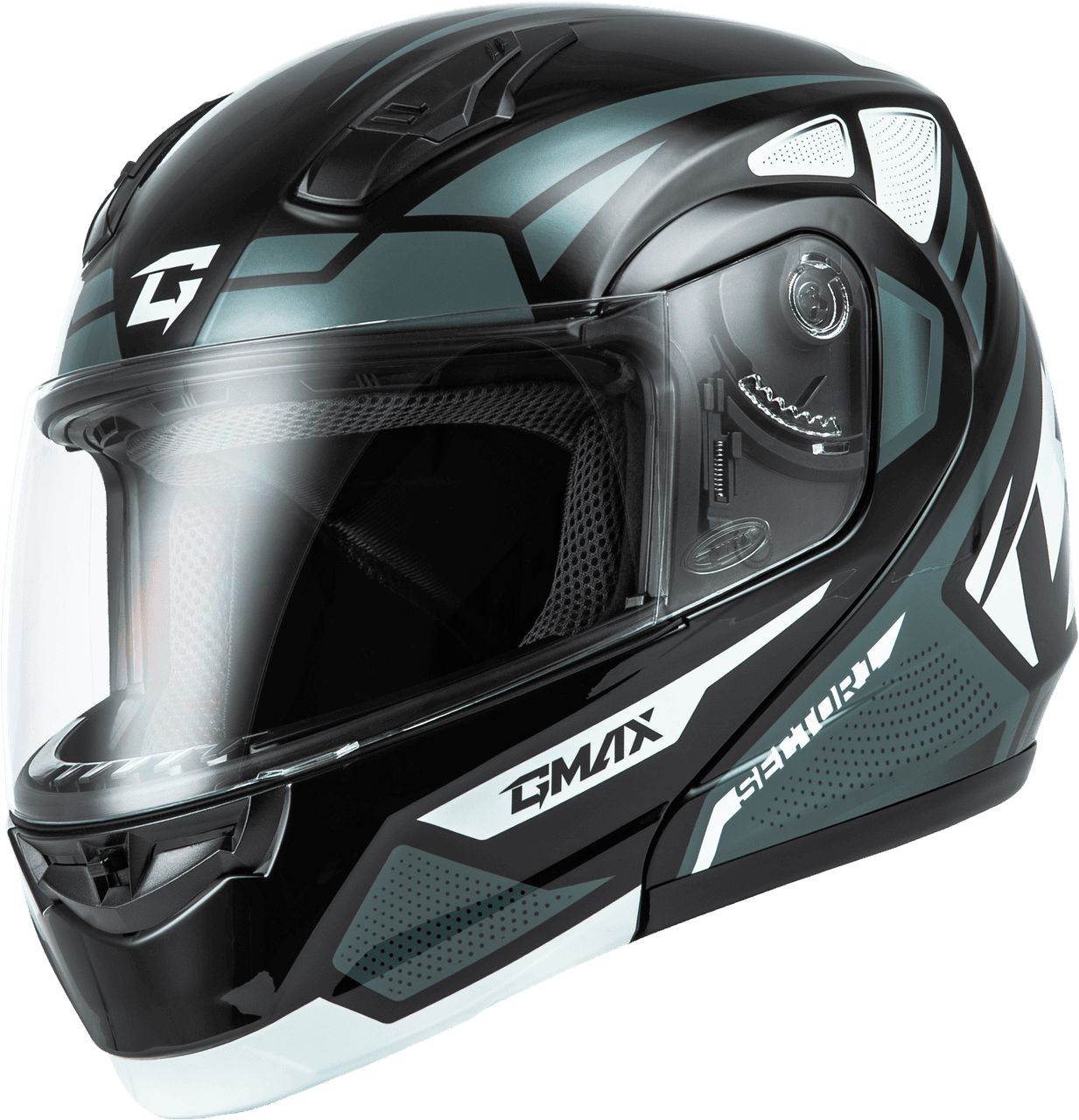 Gmax MD-04 Sector Helmet Black/Silver 2X