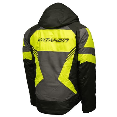 KATAHDIN GEAR DAGGER JACKET MENS, BLACK/GREY/HI-VIZ - LARGE