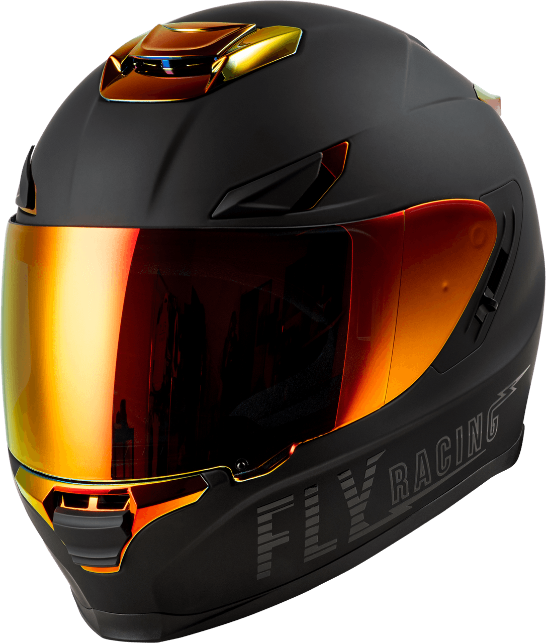 Fly Racing Sentinel Recon Helmet Matte Black/Fire Chrome SM