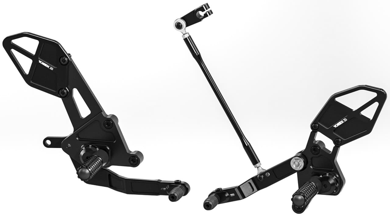Vortex Rear Set Complete Black Yamaha