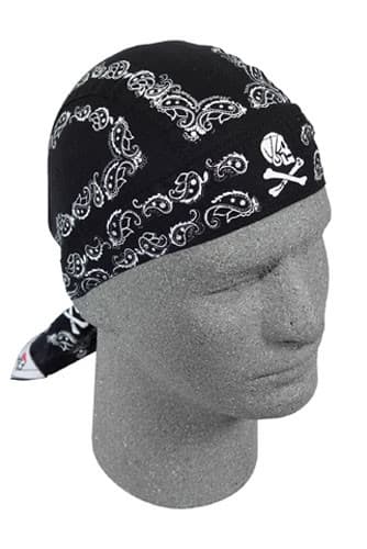 FLYDANNA; 100% COTTON, SKULL PAISLEY, BLACK