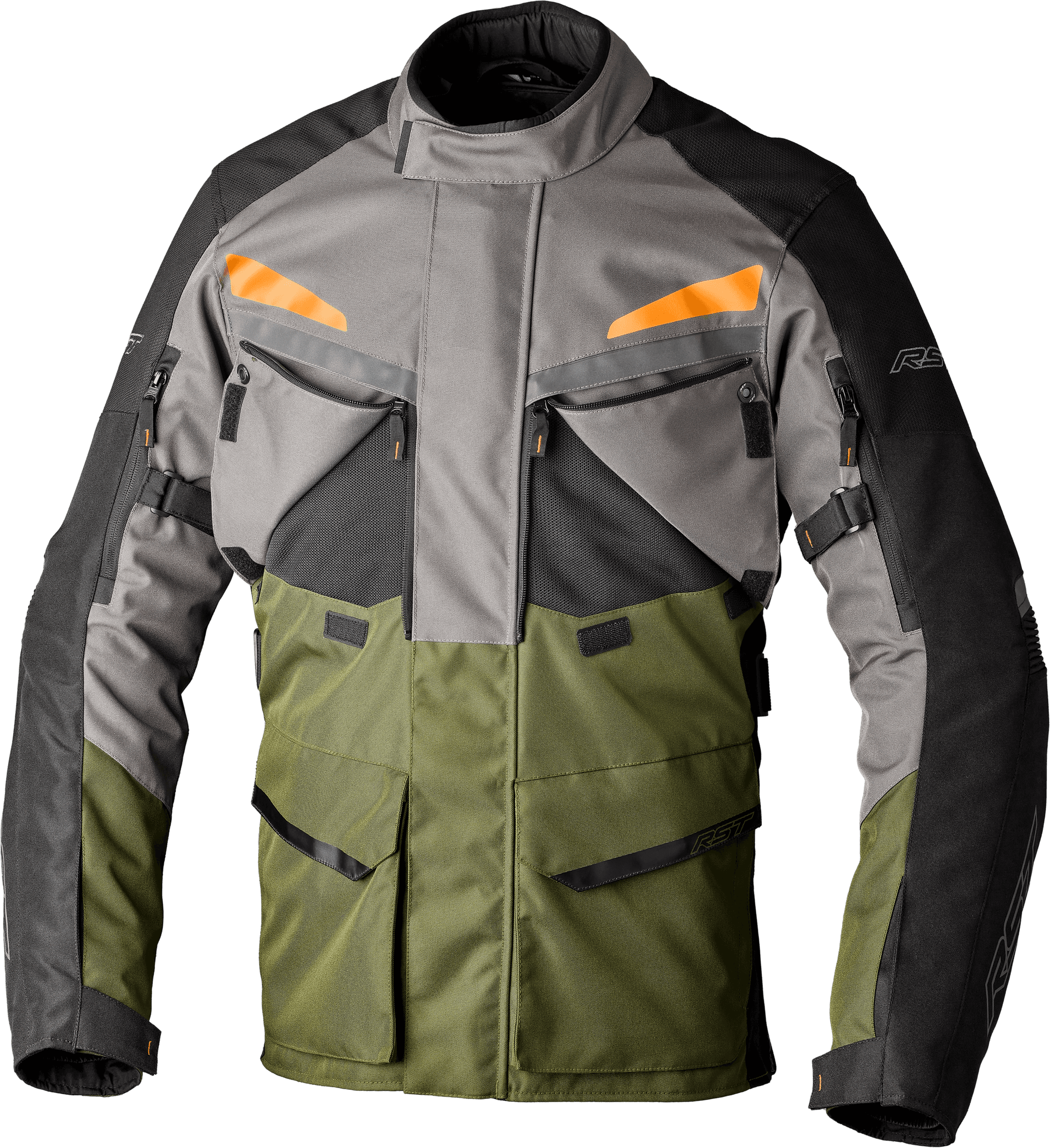 RST Maverick Evo CE Jacket Khaki/Grey/Orange Textile SM
