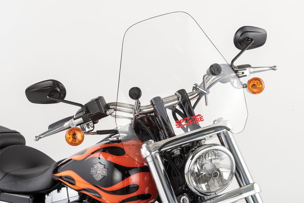 Slipstreamer S-06 Spitfire Windshield Clear W/Black Hardware 1 1/4"