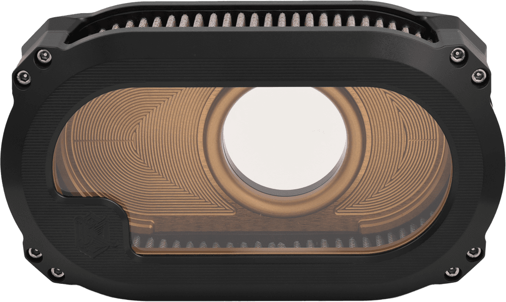 Kens Factory Nl M8 Air Cleaner W/Glass Black W/Gold