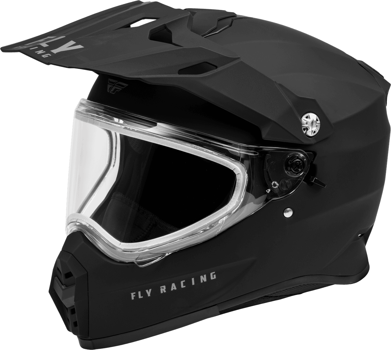 Fly Racing Trekker Cw Solid Helmet Dual Shield Matte Black MD