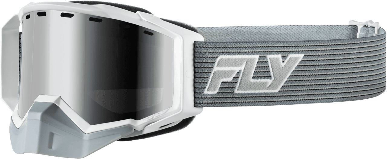 Fly Racing Zone Elite Sn Goggle Grey/Whte W/Black Mirror Plrzd Smoke Lens