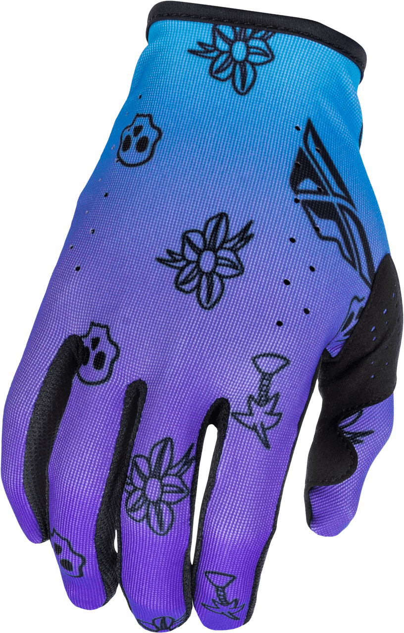 Fly Racing Lite Outline Gloves Purple/Blue/Black 3X