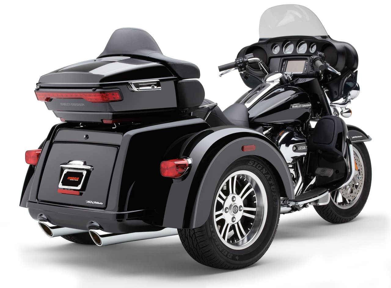 Cobra 909-TWINS 4" Slip-Ons Chrome Tri-Glide 09-25