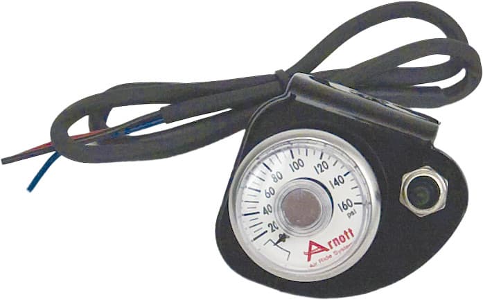 Arnott Pressure Gauge & Bracket W/Toggle Switch Black