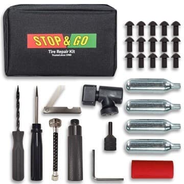 Stop & Go Pocket Tire Plugger Kit Plus CO2 Inflation