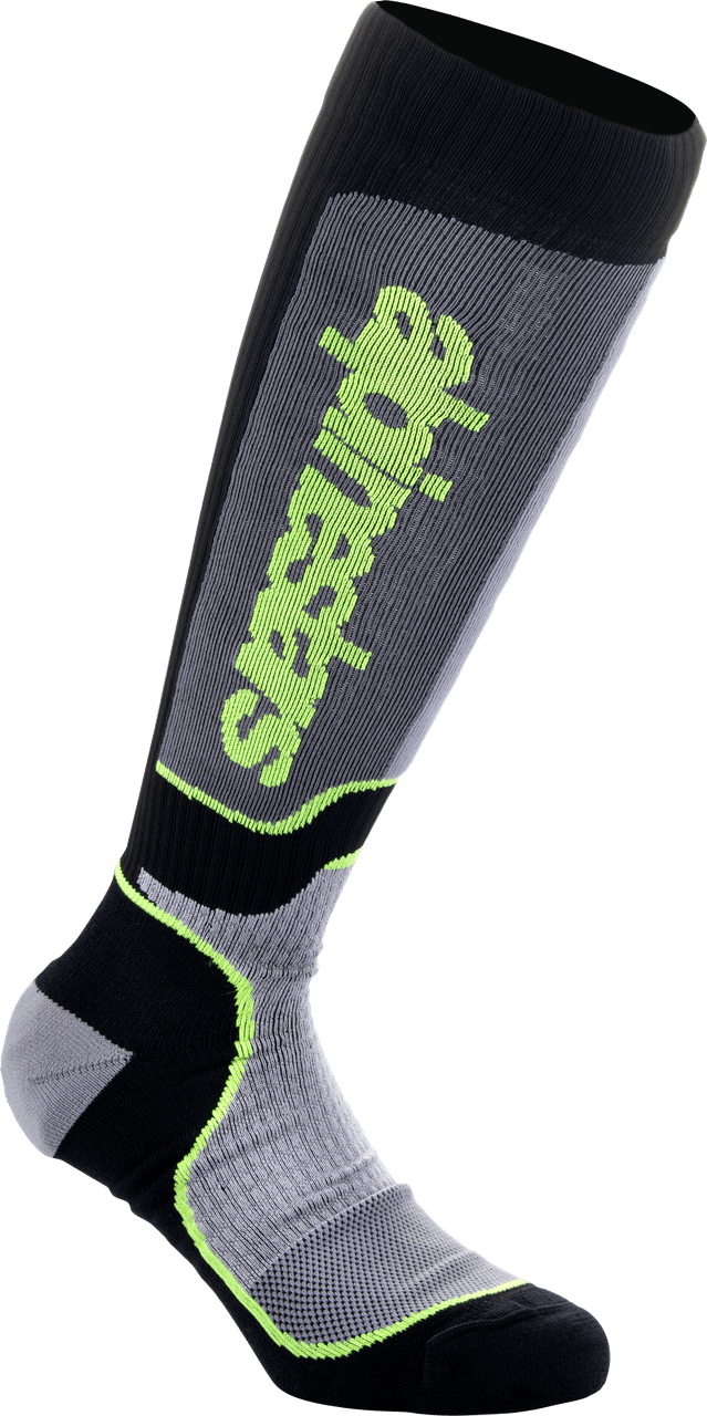 Alpinestars MX Plus Socks Black/Grey/Yellow Fluo MD