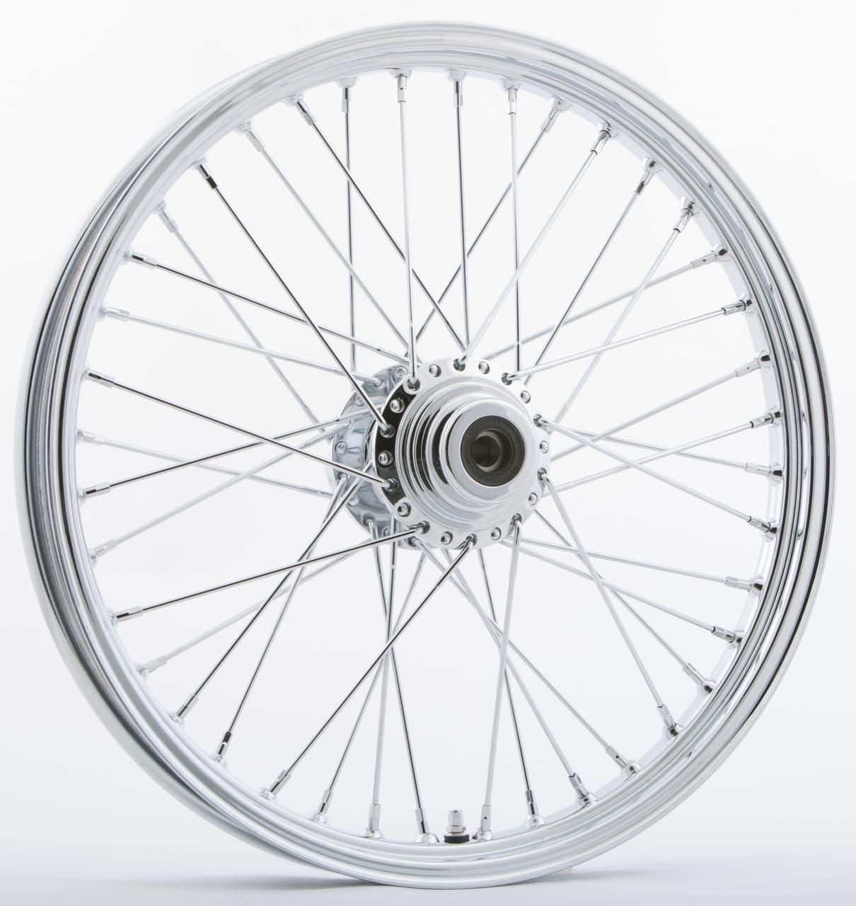 HardDrive Front 40-SPK Sd Chrome 21X2.15 Wg-Hub 3/4" Axl 00 Ltr