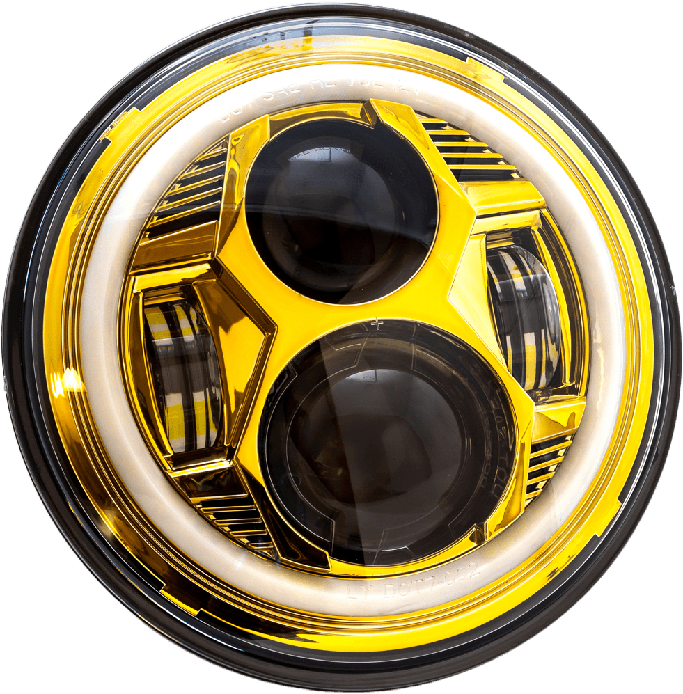 Letric Lighting Co 7" LED Gold Headlight Halo W/ Mount Adapter