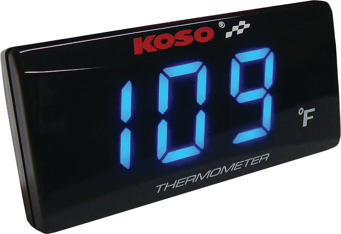 Koso Super Slim Temperature Gauge Blue Display