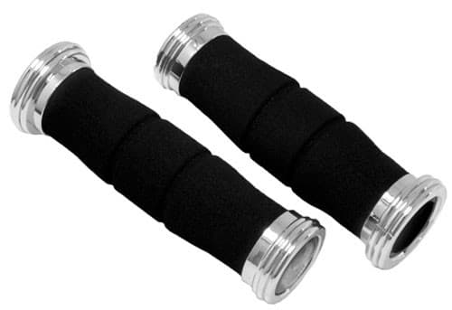 Emgo Roadhawk Grips Black W/Chrome End Cap 7/8"X5.5"