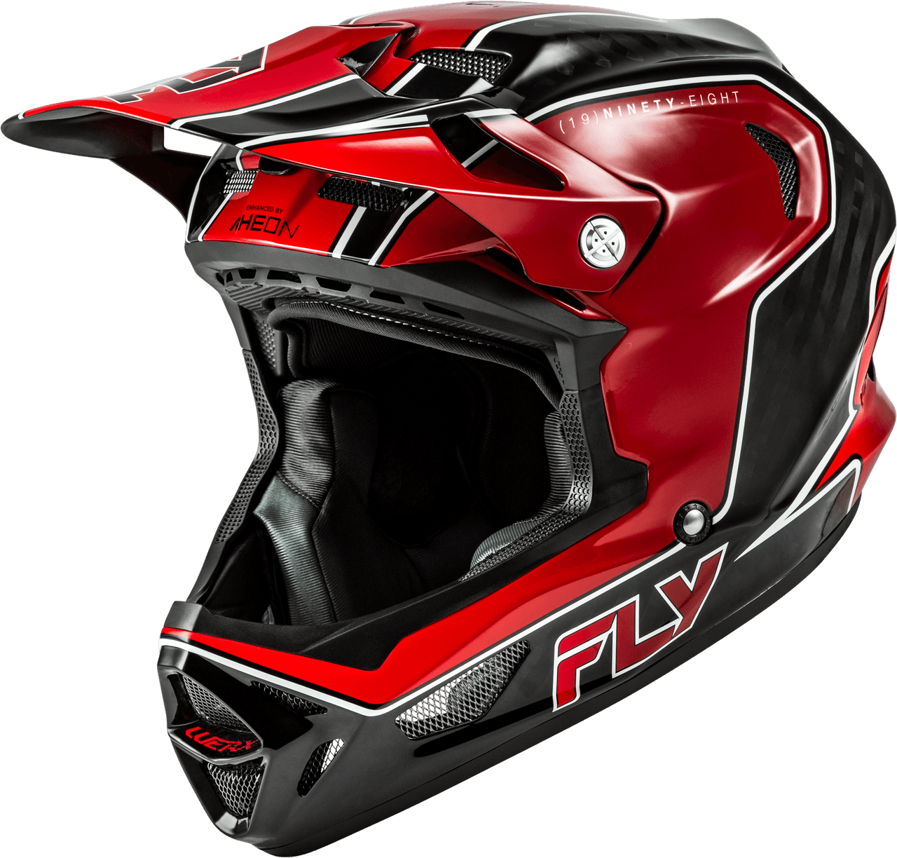 Fly Racing Youth Werx-R Flow Carbon Helmet Black Carbon/Red YL