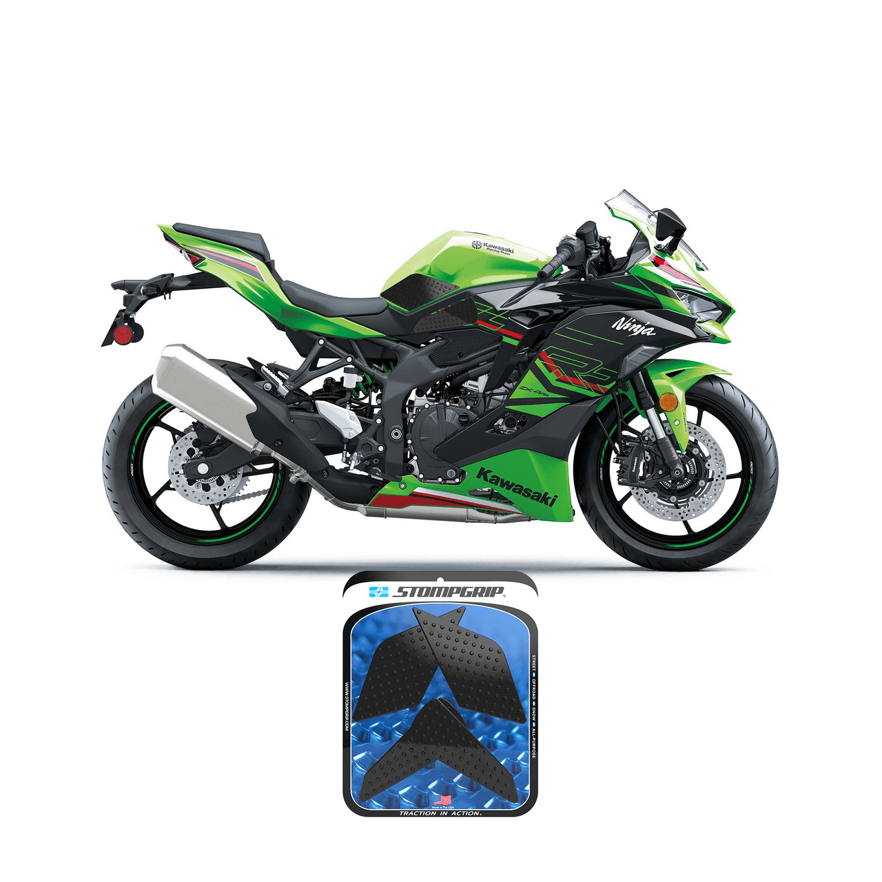 Stompgrip Tank Pad Kit Volcano Black Kawasaki