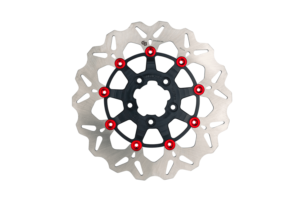 Gbrakes Rotor 11.5" Floating Wave Front Black/Red Buttons