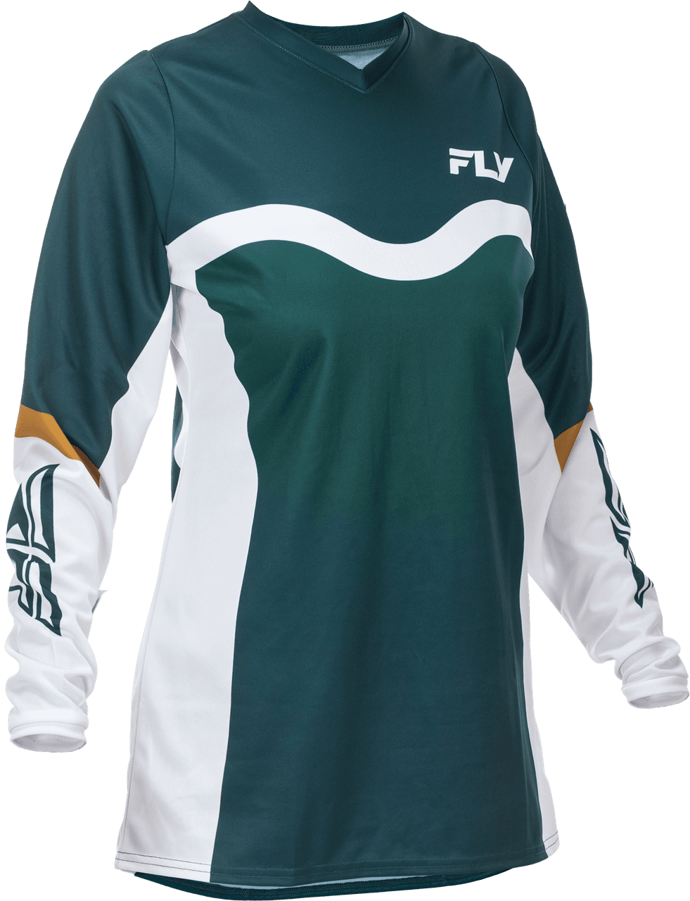 Fly Racing Women'S F-16 Jersey Teal/White/Gold 2X
