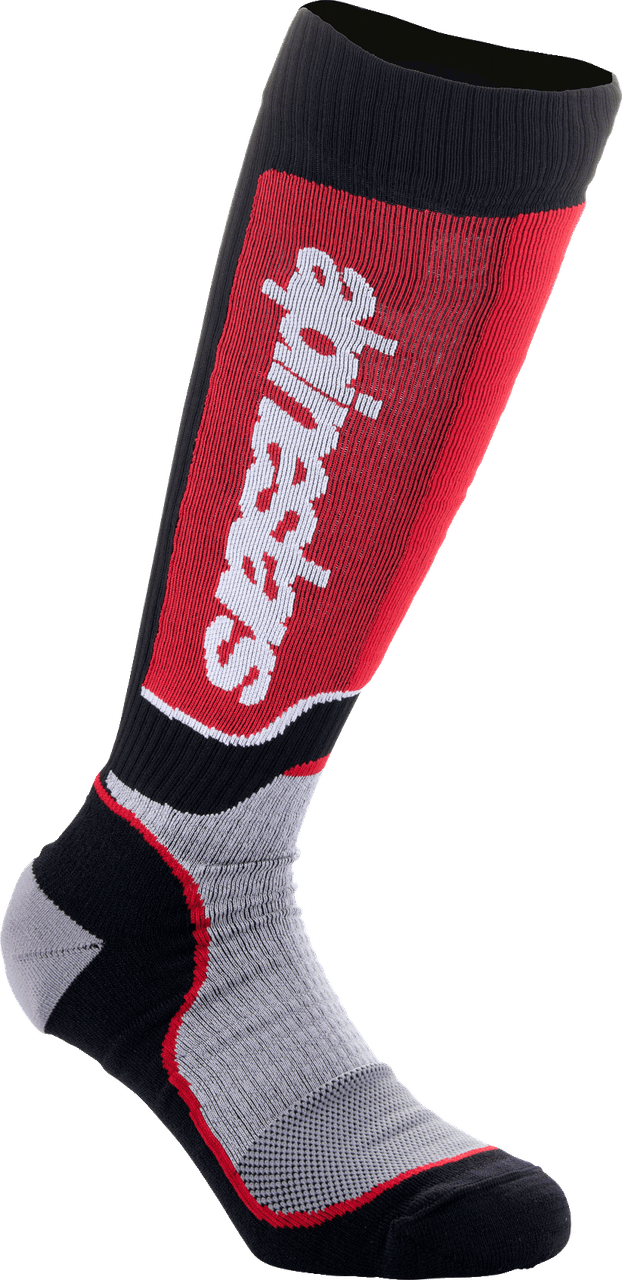 Alpinestars Youth MX Plus Socks Black/Grey/Red MD/LG