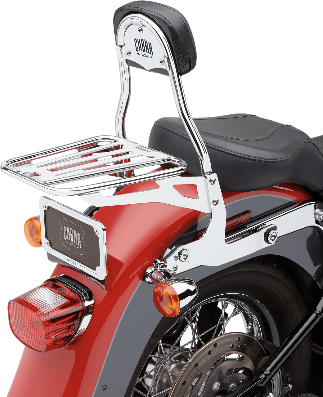 Cobra Detachable Backrest Round Chrome Softail 00-06
